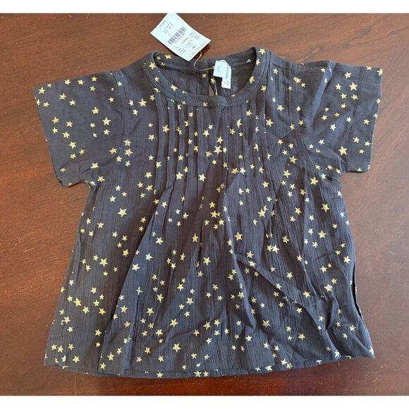 J. Crew Crewcuts NWT Gold Star Short Sleeve Little Girls Shirt Size 2 Toddler 2T - Picture 2 of 9